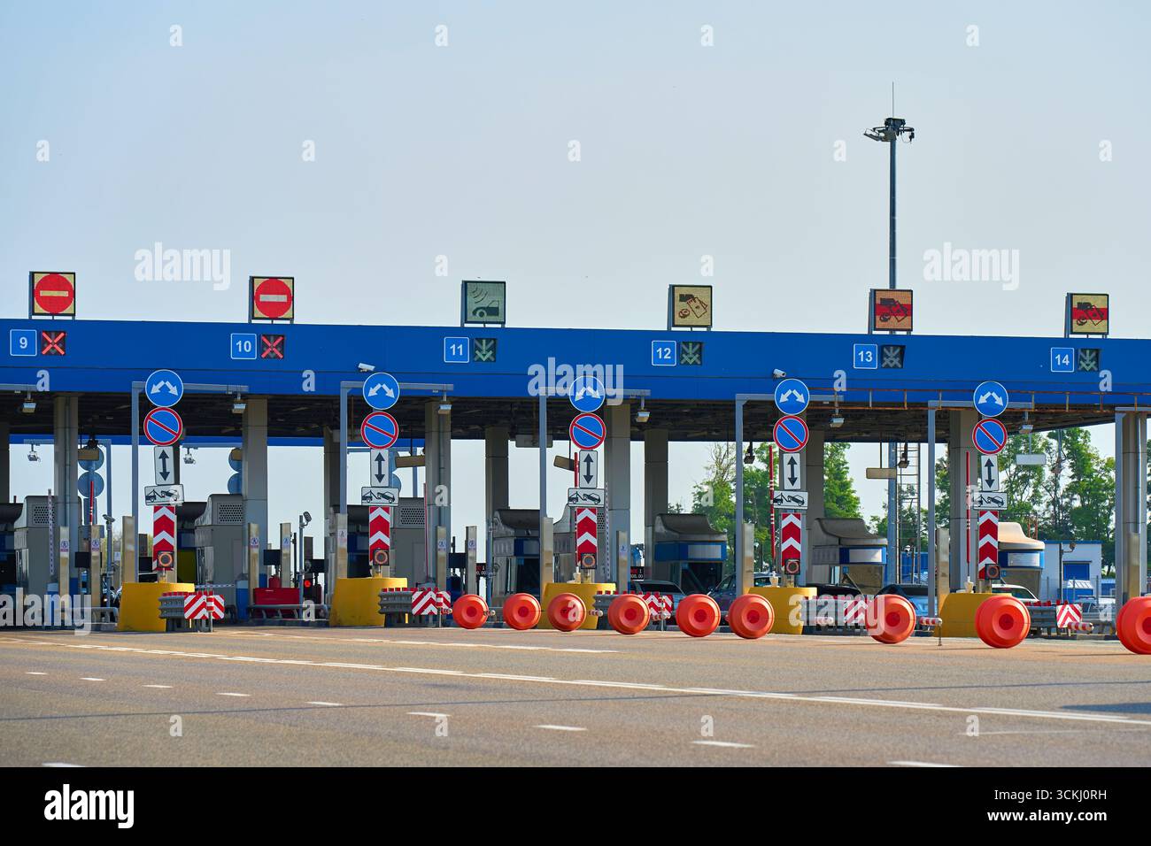 Checkpoint for the toll road section Stock Photo - Alamy