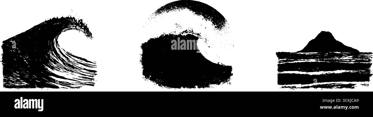 Tidal Wave Design Abstract tidal wave designs in black and white for creative projects ...