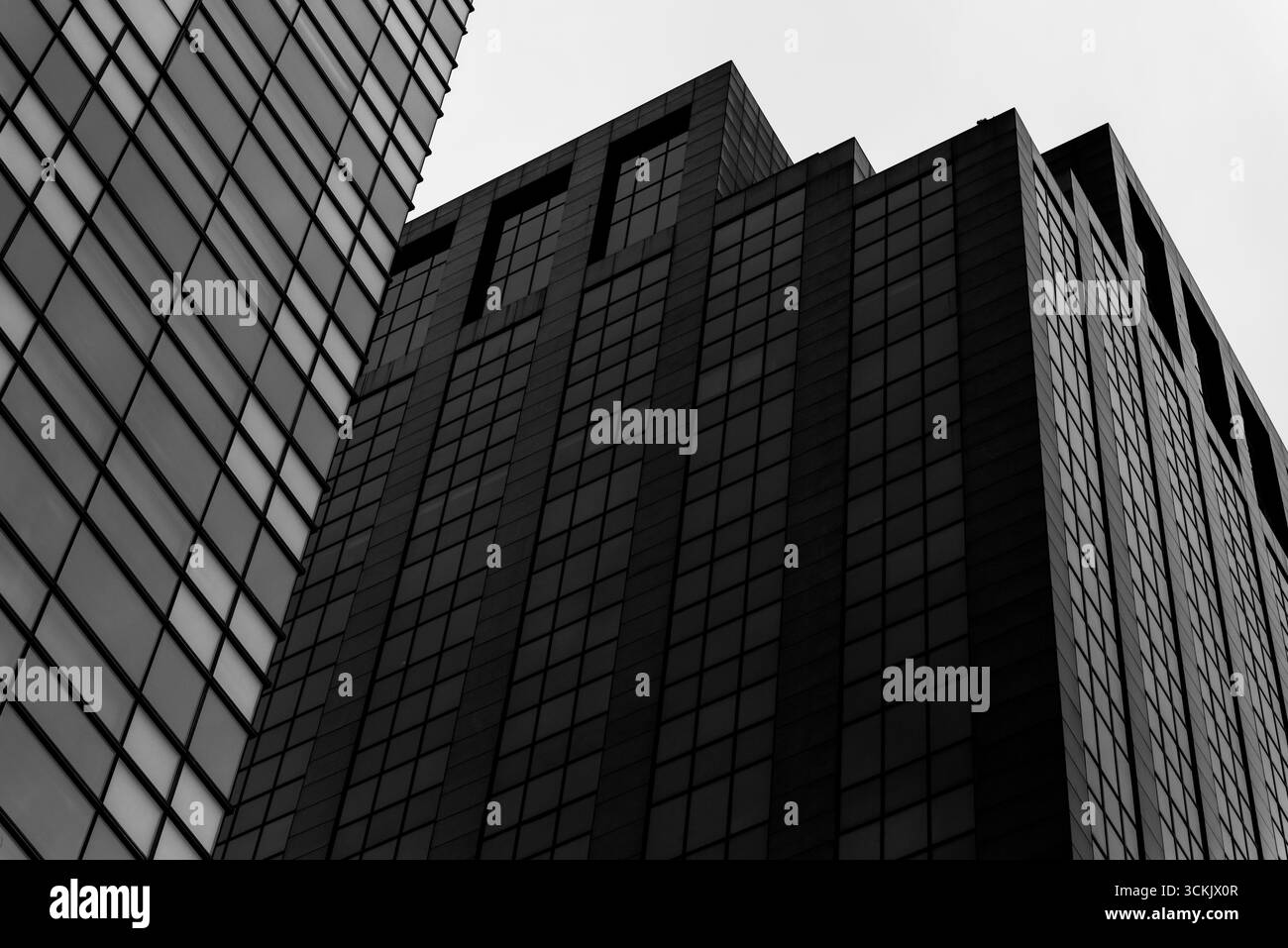 Low angle bank building Black and White Stock Photos & Images - Alamy