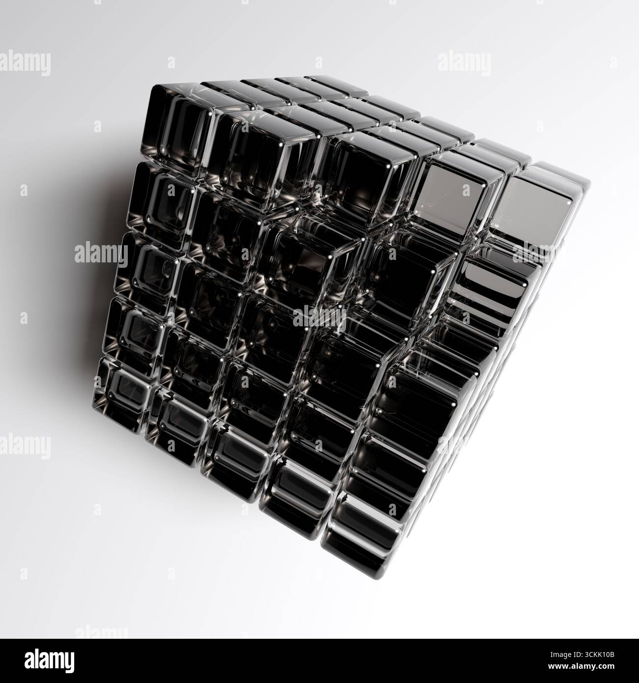 Aggregation of glass cubes Stock Photo