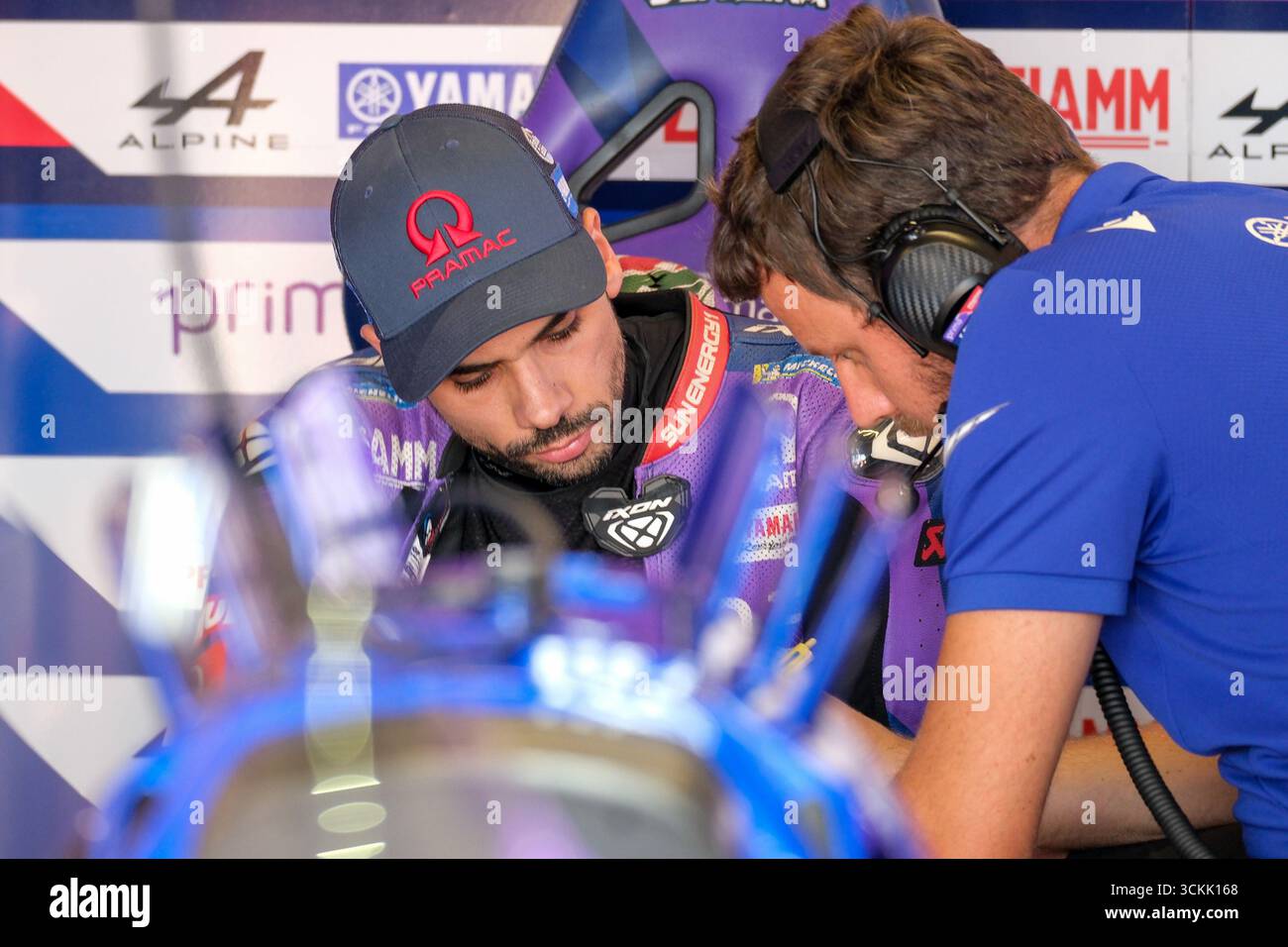 Engineering Bullpen Misano Adriatico, Italy. 12th Sep, 2025. Miguel Oliveira from Spain ...
