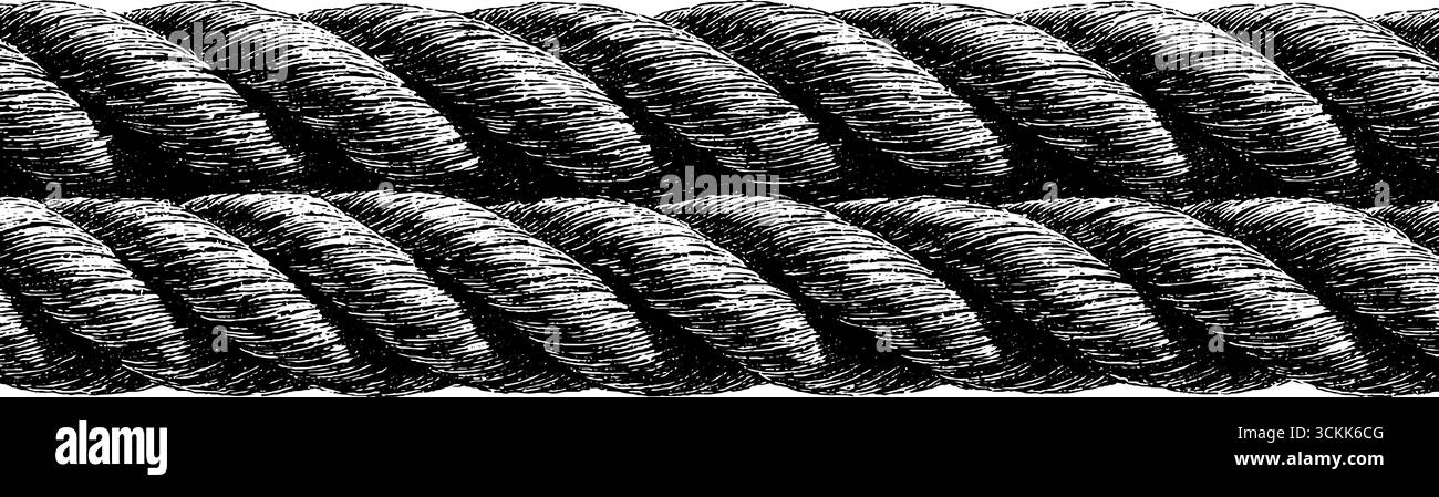 Engraved woven rope border design - vintage textured pattern for print ...