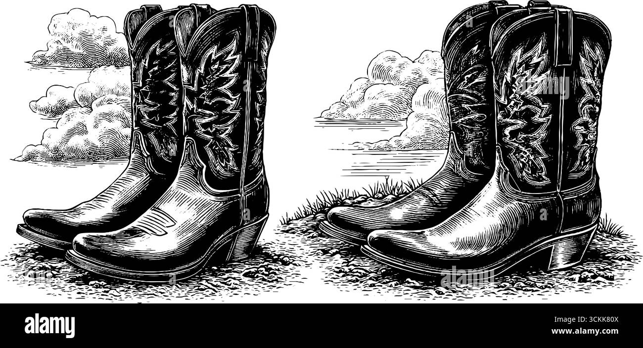 Black cowboy boots Black and White Stock Photos \u0026 Images - Page 2 - Alamy, image size:1300x703