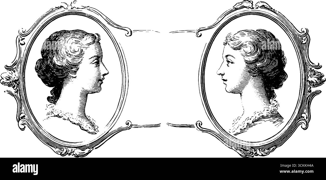 Portraits in an oval Stock Vector Images - Alamy