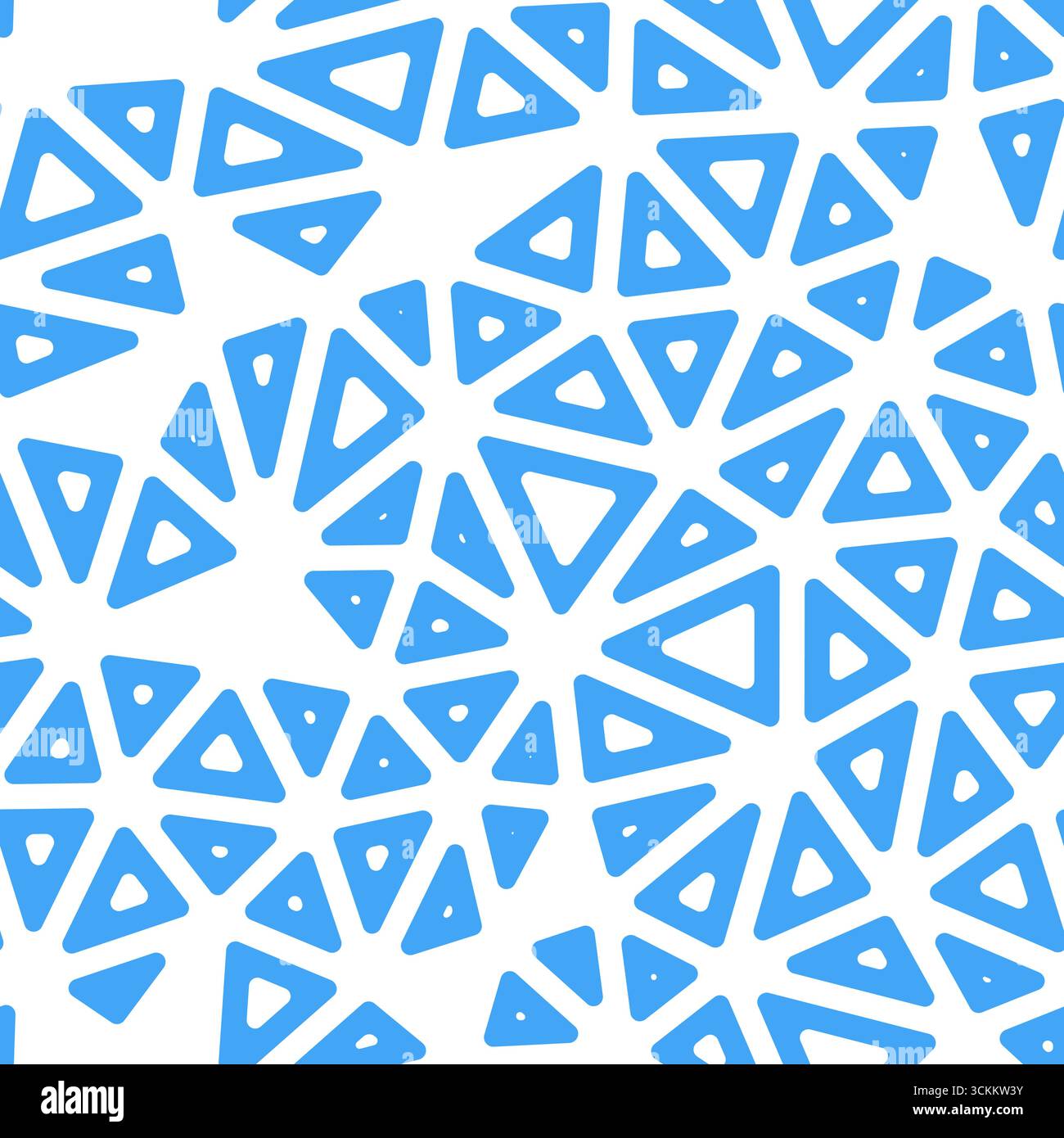Triangulation geometric shapes background. Medium triangles size. Solid color style. Rounded triangular cells outlined. Repeatable pattern. Stock Vector