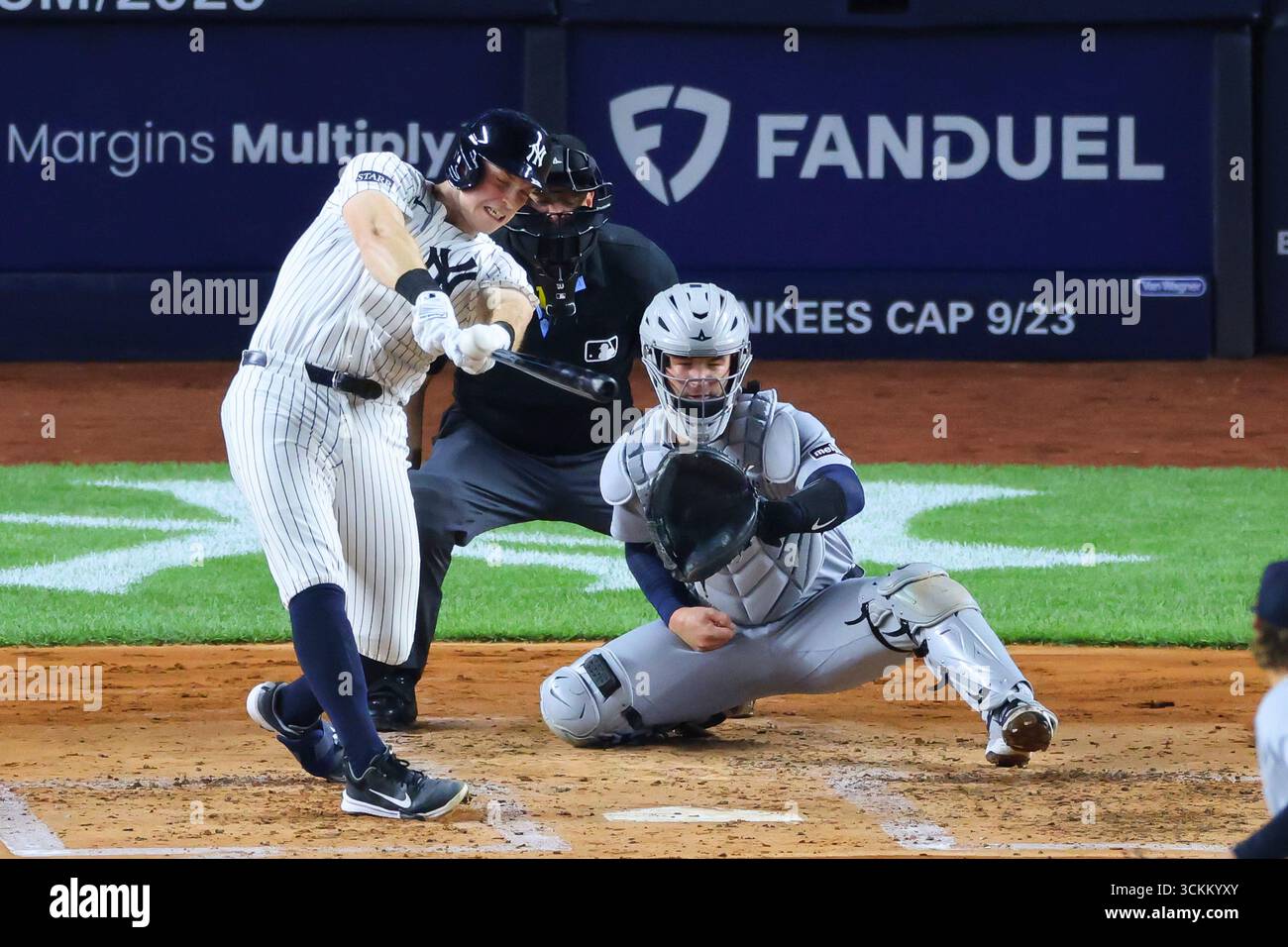 BRONX, NY - SEPTEMBER 11: Ben Rice #22 of the New York Yankees at bat ...