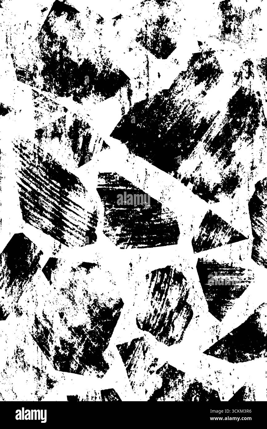 Black and white geometric crystal texture with sharp polygon shapes ...