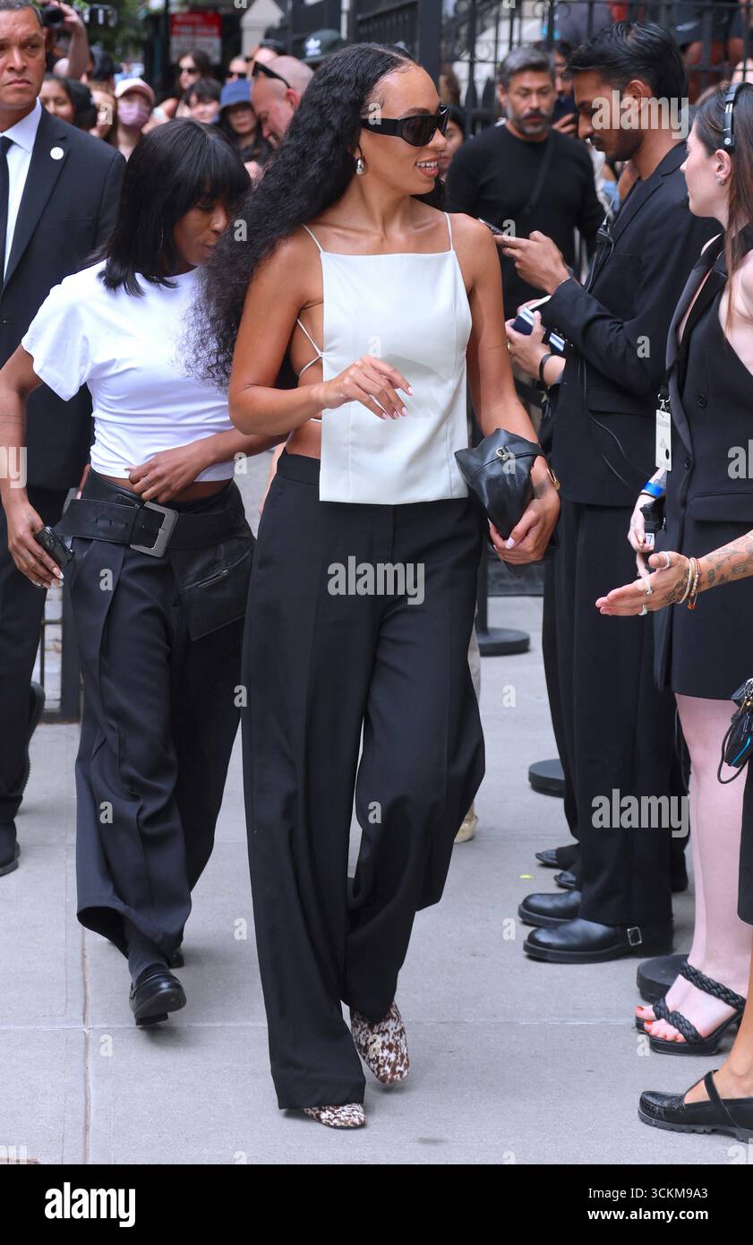 Solange Knowles arrives at the Calvin Klein show during the fashion ...