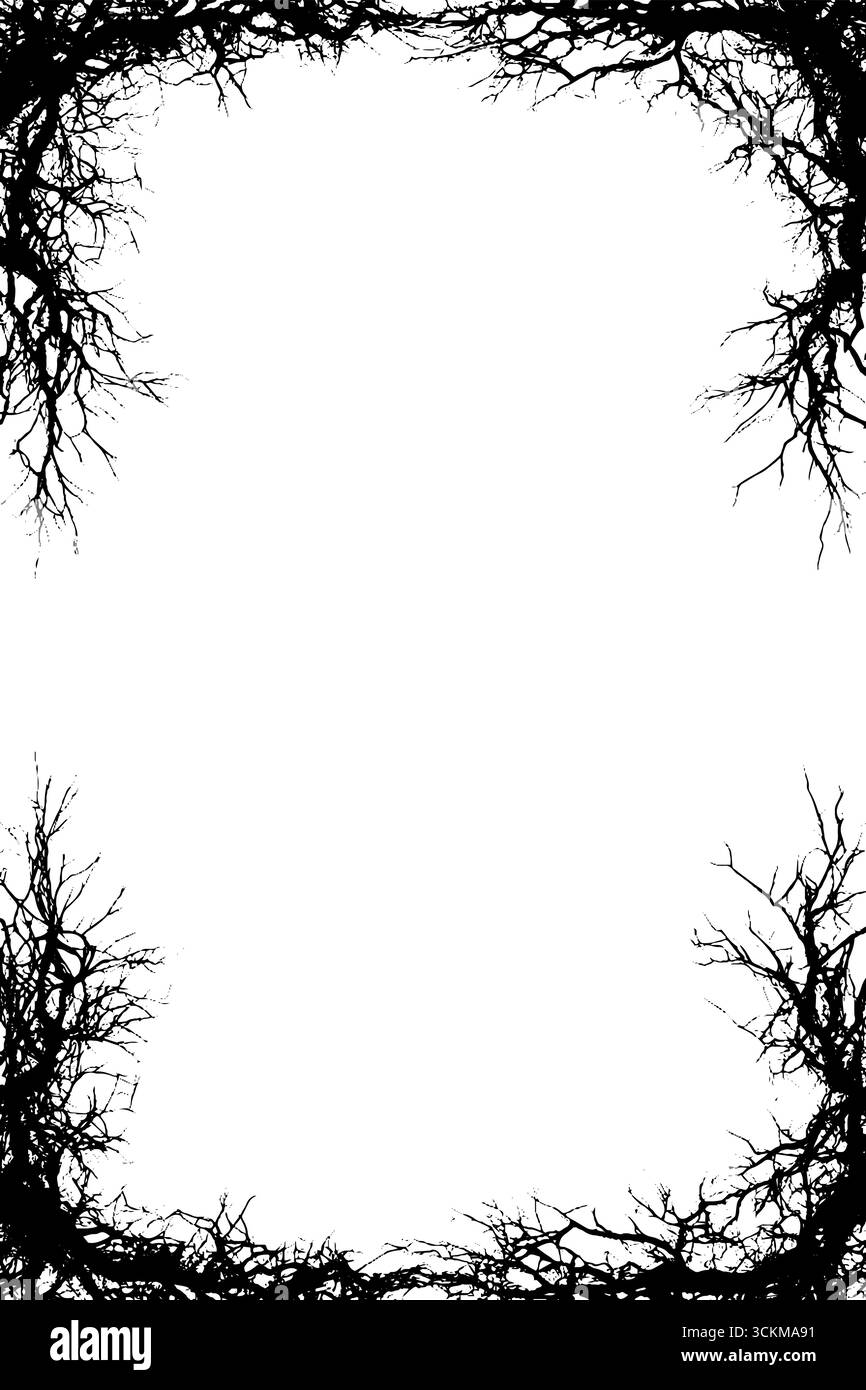 Organic root frame design with abstract tree branch border for ...