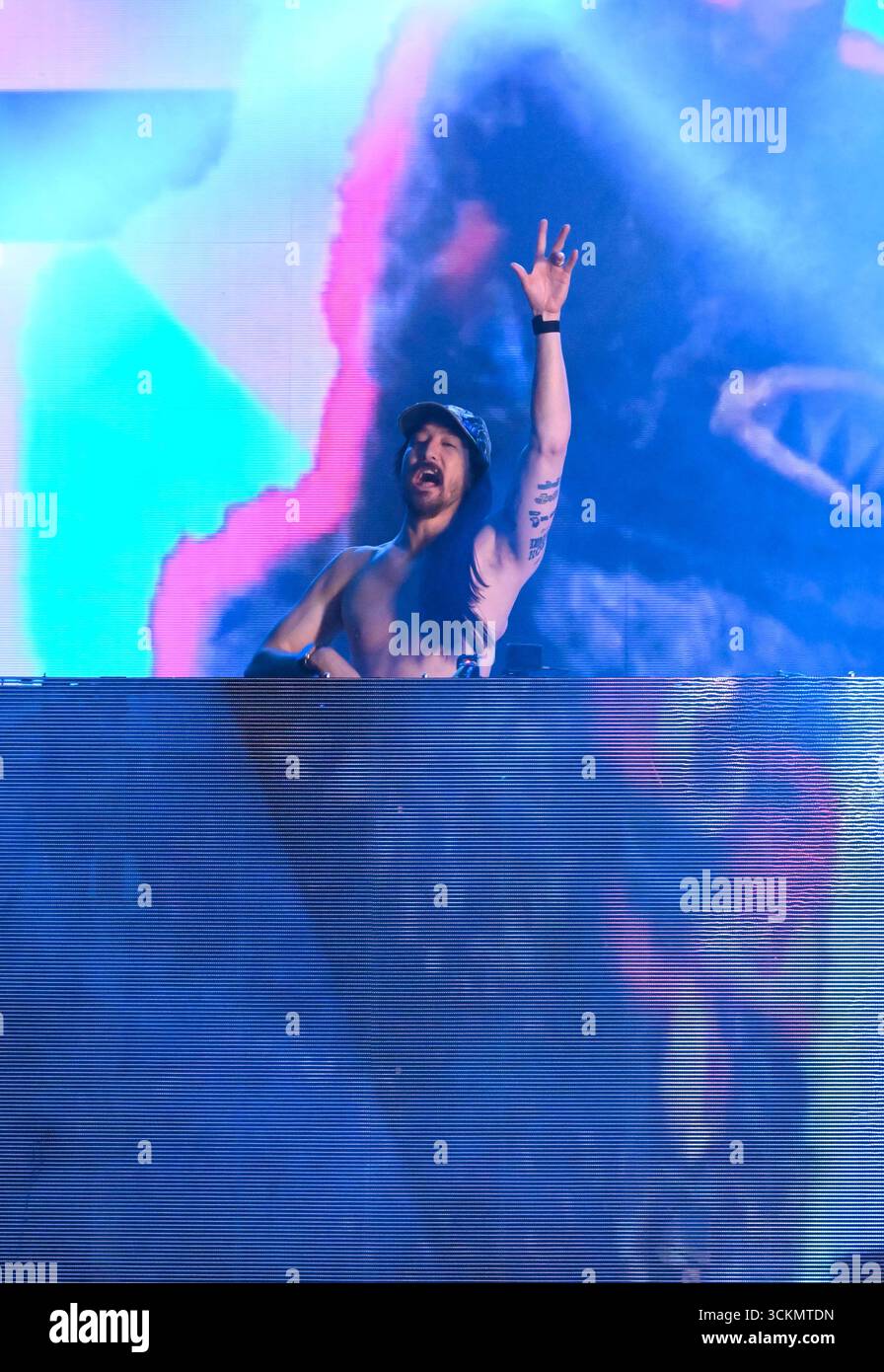 Steve Aoki performs on a Day 1 of Fair Fest at The Zagreb Fair on ...