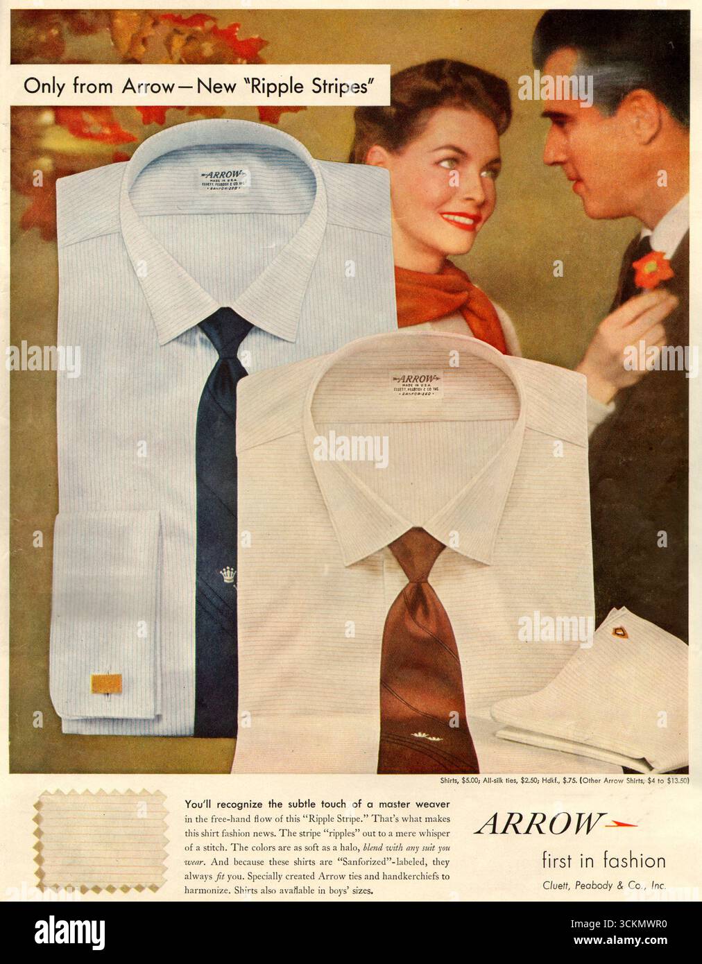 1952年Arrow（アロー）広告 1950s usa arrow magazine advert hi-res stock photography and