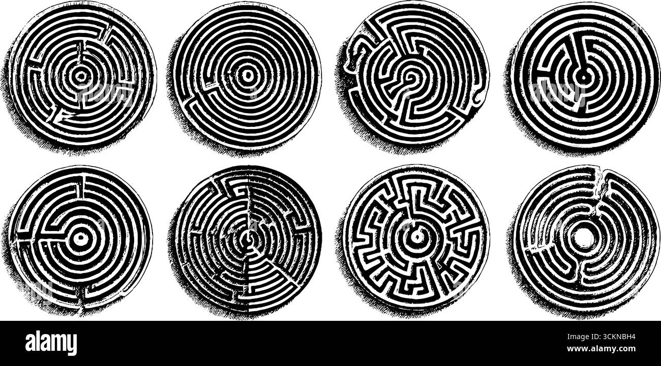 Labyrinthine patterns Black and White Stock Photos & Images - Alamy