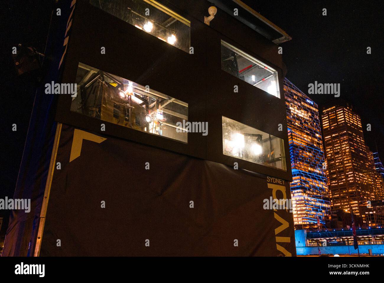 Projector tower used to illuminate buildings during Vivid Sydney annual ...