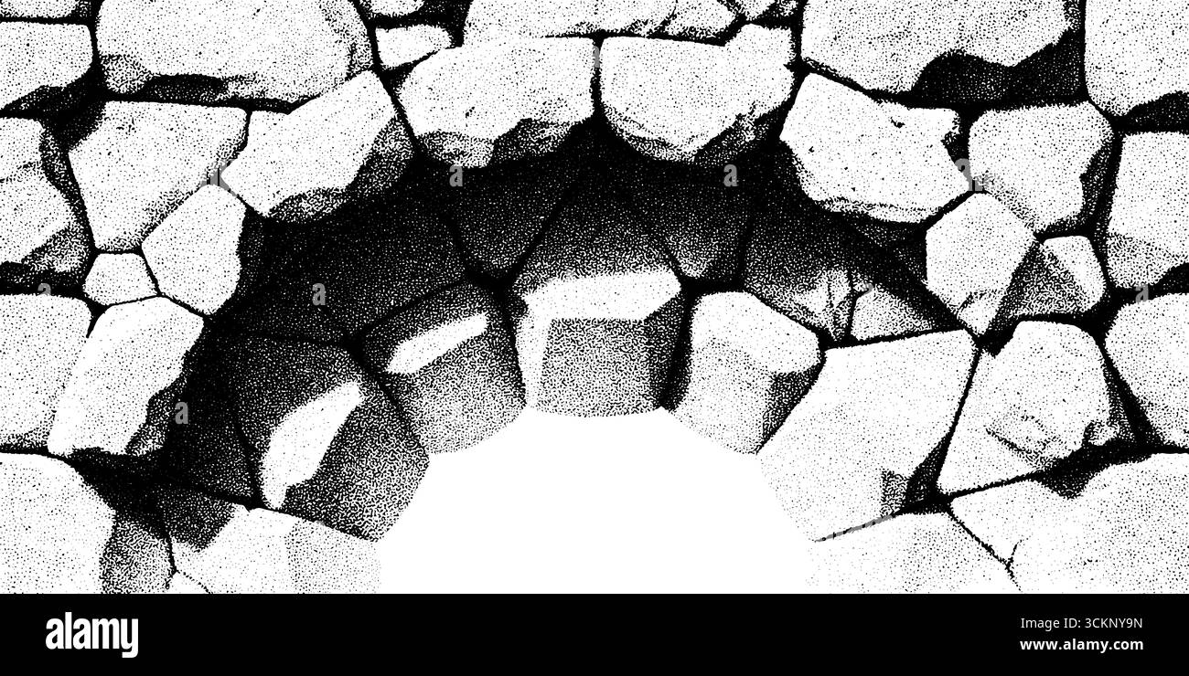 Engraved illustration of segmented arch vault in detailed stonework ...