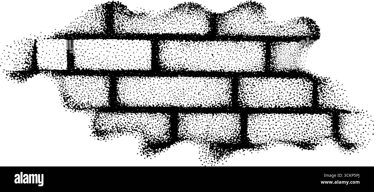 Stippling ink illustration of brick wall texture Stock Vector Image ...