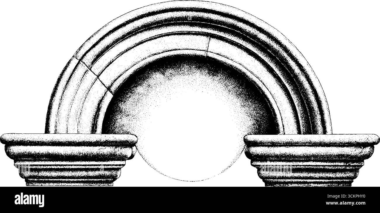 Romanesque rounded portal with simple tympanum design for architecture ...