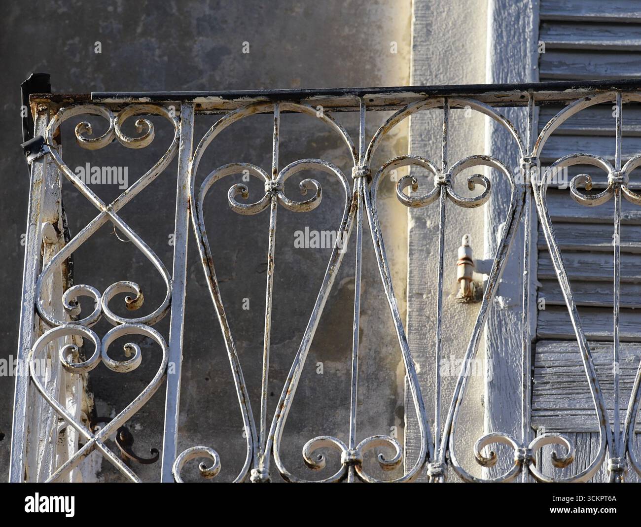 Greece Hand Railing Antique handcrafted wrought iron balcony railing in the Old Venetian ...