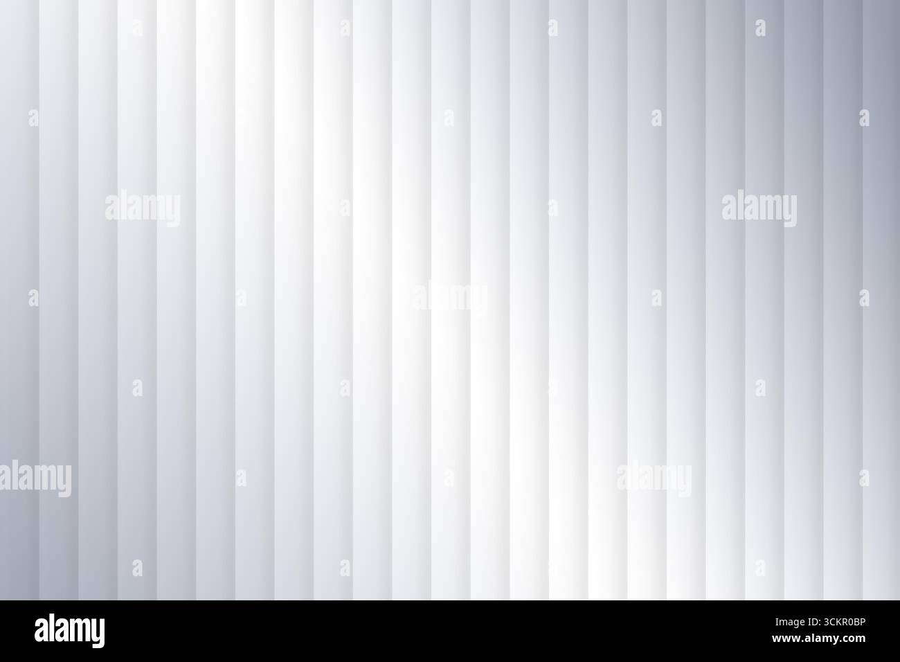 Ribbed or reeded glass effect white background texture. Stock Photo