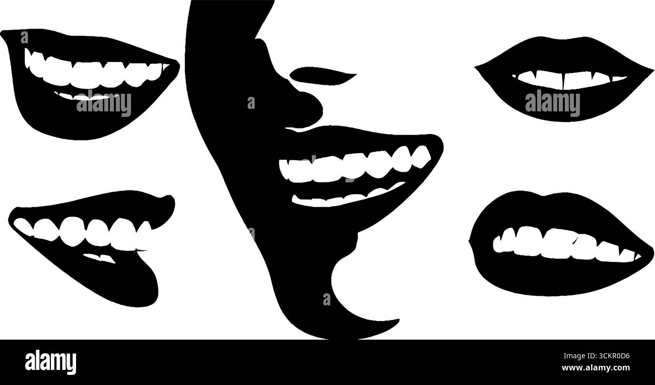 Smiling with dimples Stock Vector Images - Alamy