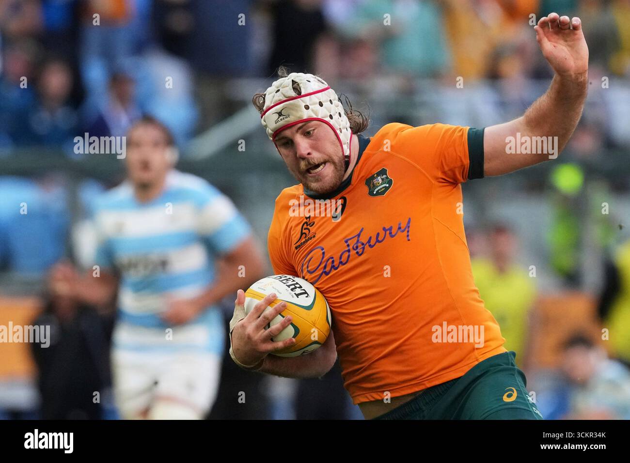 Fraser Falzon Rugby Australia's Fraser McReight makes a run for the try line during the ...
