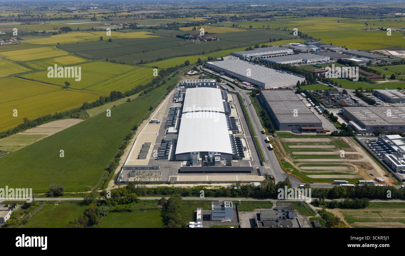 data center infrastructure in Northern Italy, Milan. Big data, cloud computing, server space and col location. High power computing. Stock Photo