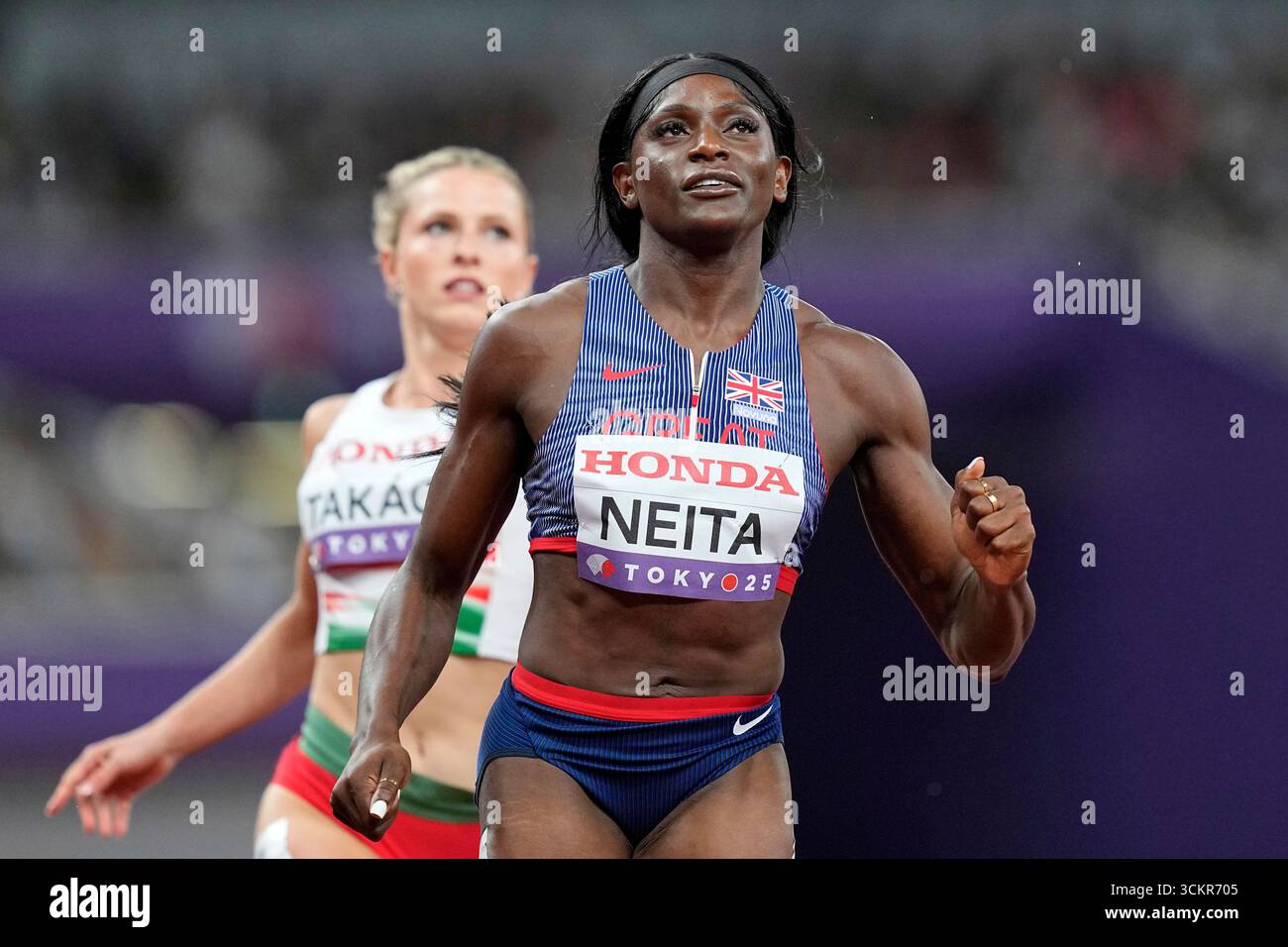 Britain's Daryll Neita wins a women's 100 meters heat at the World ...