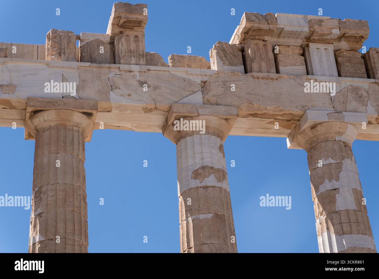 The columns of Parthenon, Acropolis, Athens, Greece Stock Photo