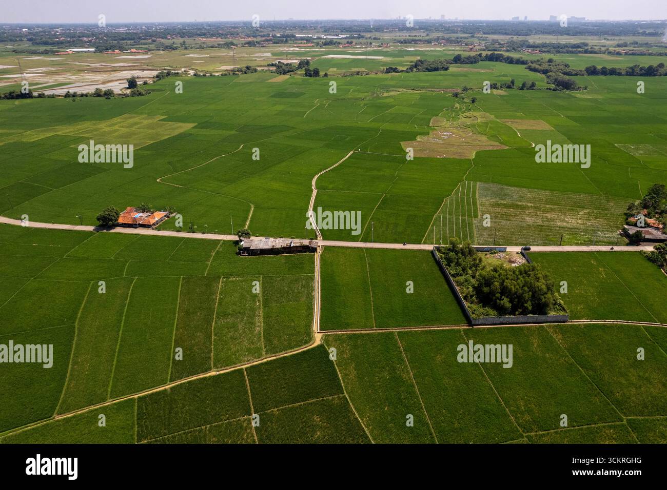 West Java. 13th Sep, 2025. An aerial drone photo taken on Sept. 13 ...