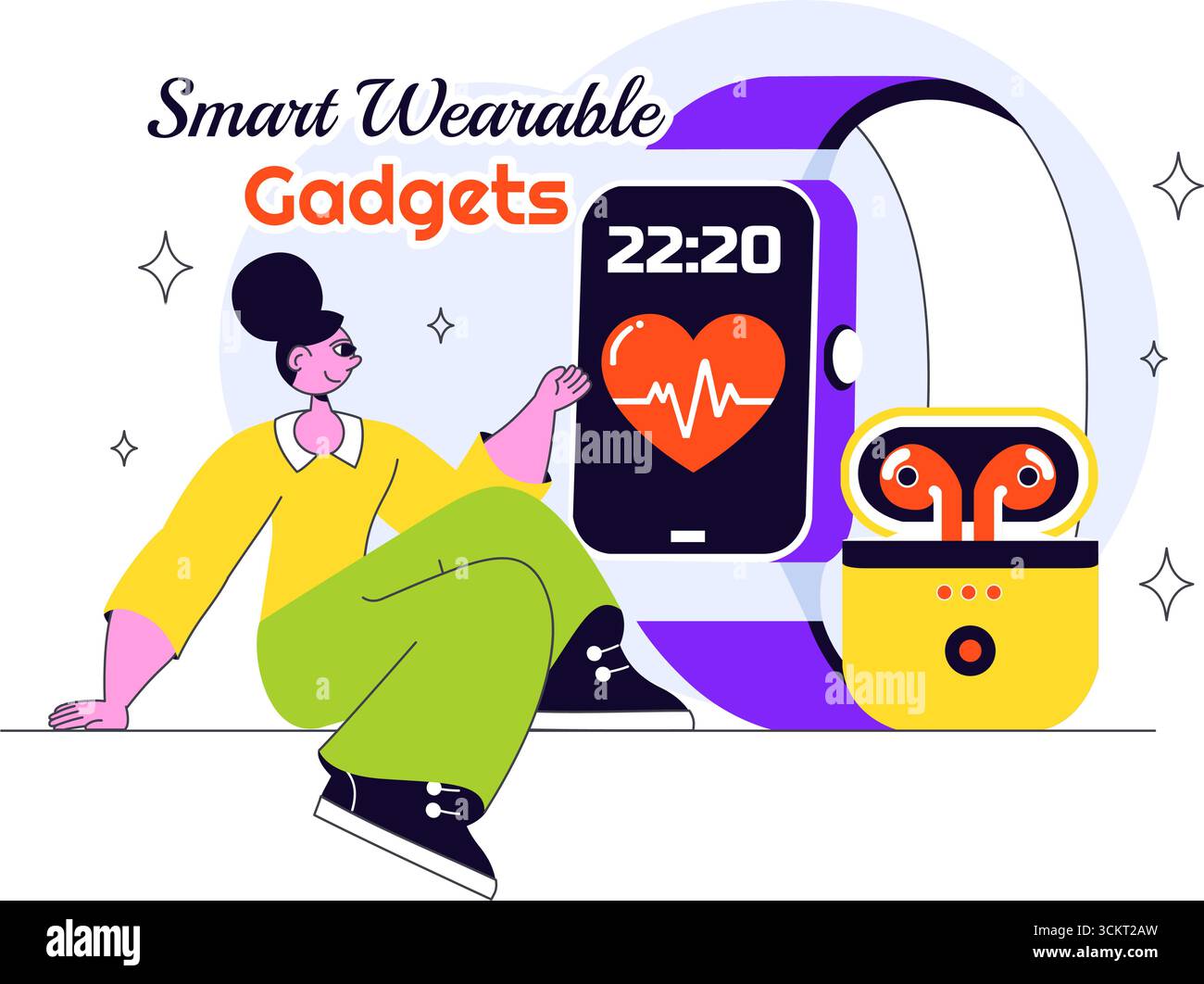 Wearable devices vector vectors hi-res stock photography and images - Alamy