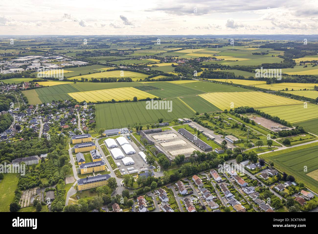 Wessem Aerial view, former Kanaal van Wessem barracks, housing estate and ...