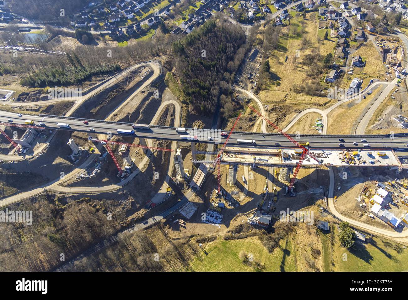 Motorway bridge Eisern of the motorway A45 Sauerlandlinie, construction ...