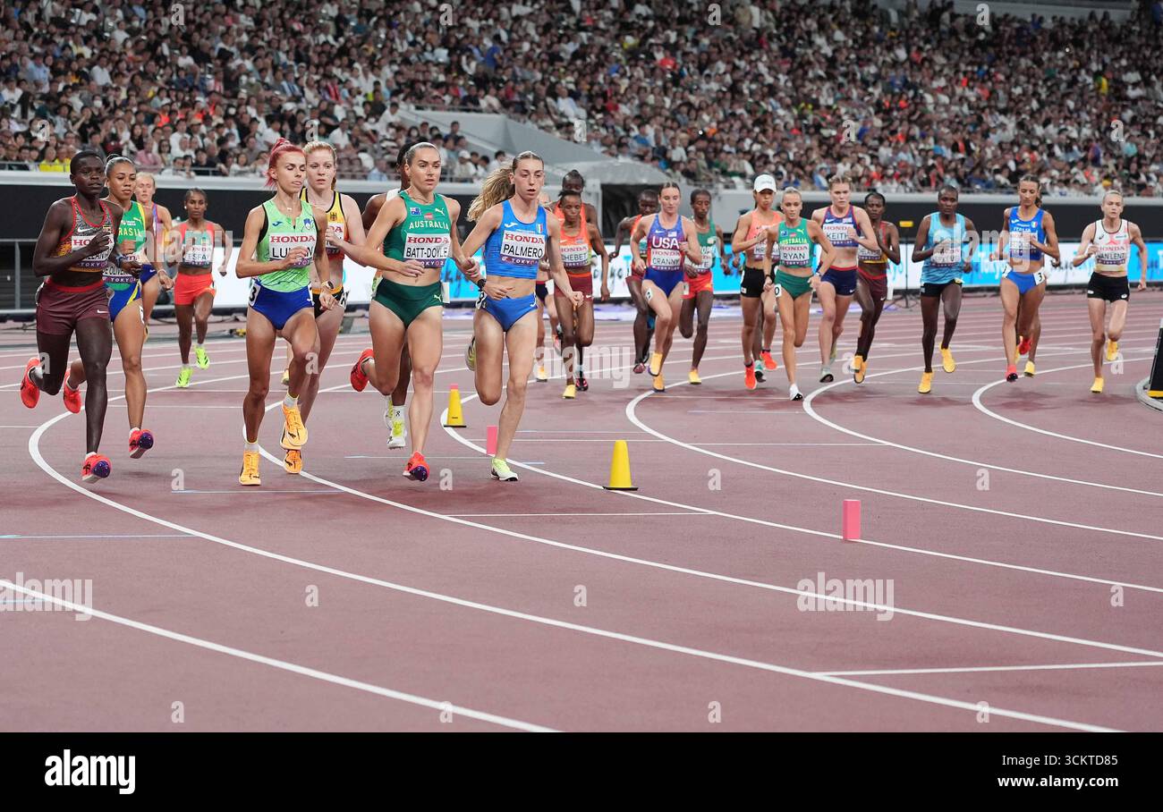 Tokyo, Japan. 13th Sep, 2025. Athletes compete during the women's 10000m final at the 2025 World Athletics Championships in Tokyo, Japan, Sept. 13, 2025. Credit: Li Gang/Xinhua/Alamy Live News Stock Photo