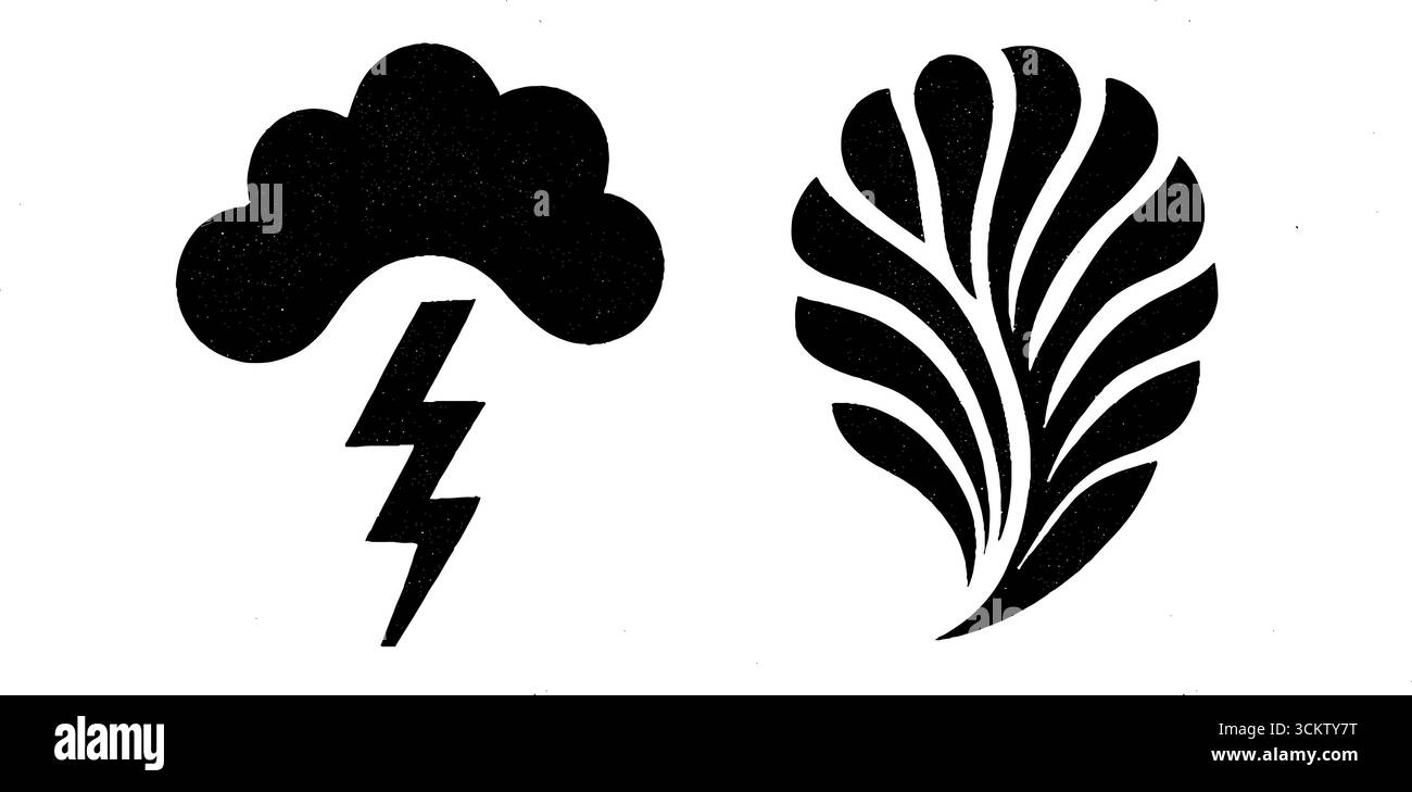 Abstract elements of thunder and cloud with echo line patterns for ...