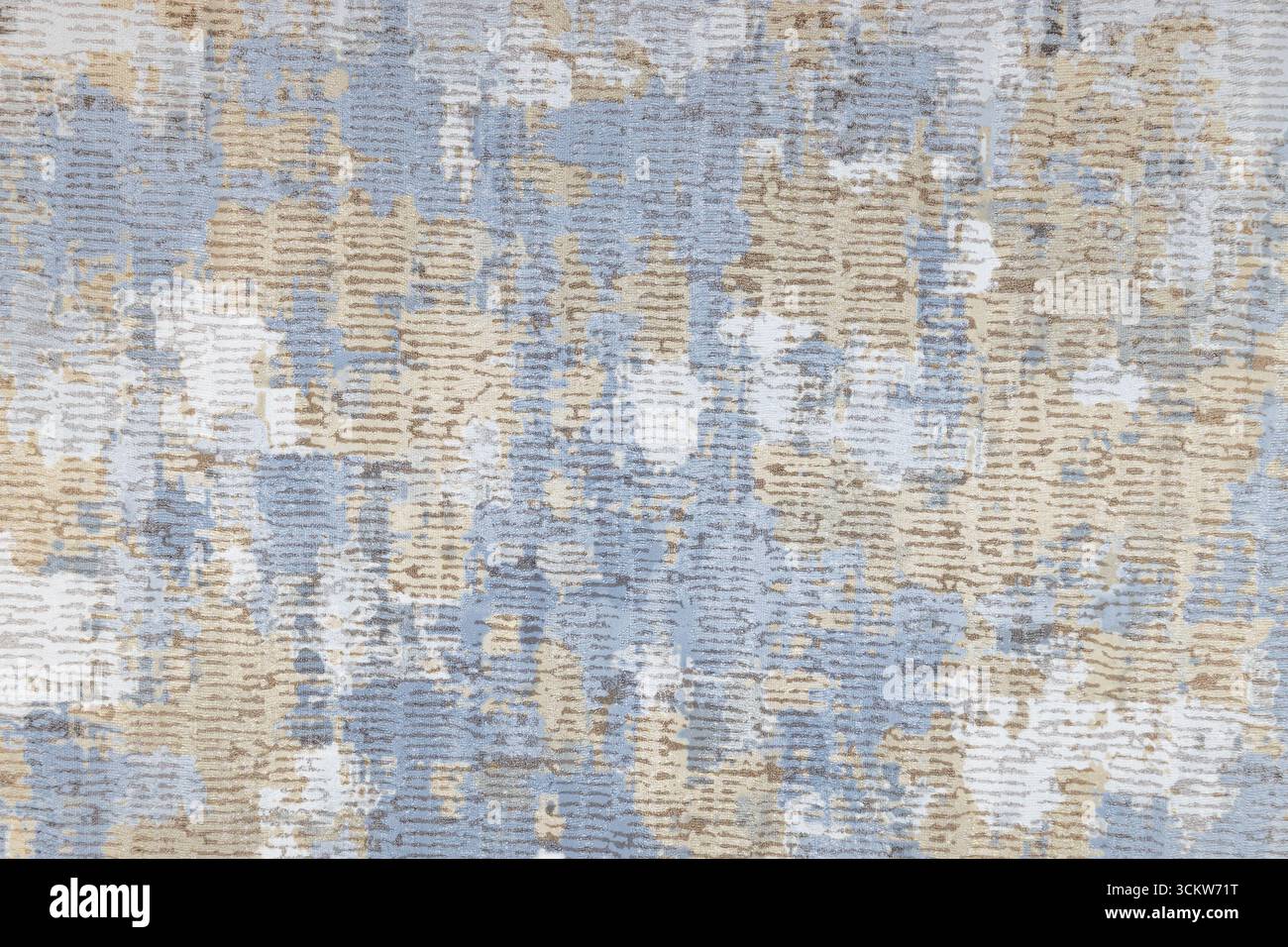 Blue Beige Fabric Wallpaper Pattern, Soft Distressed Textile Background Stock Photo