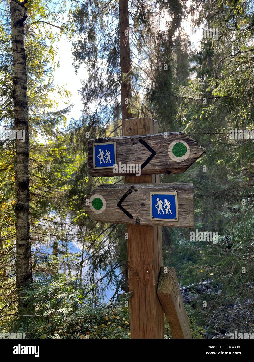 Hiking trail sign in Kainuu, Finland - Smartphone Captured Stock Image