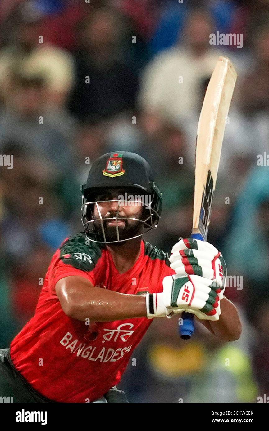 Bangladesh's Shamim Hossain bats during the Asia Cup Cricket match ...