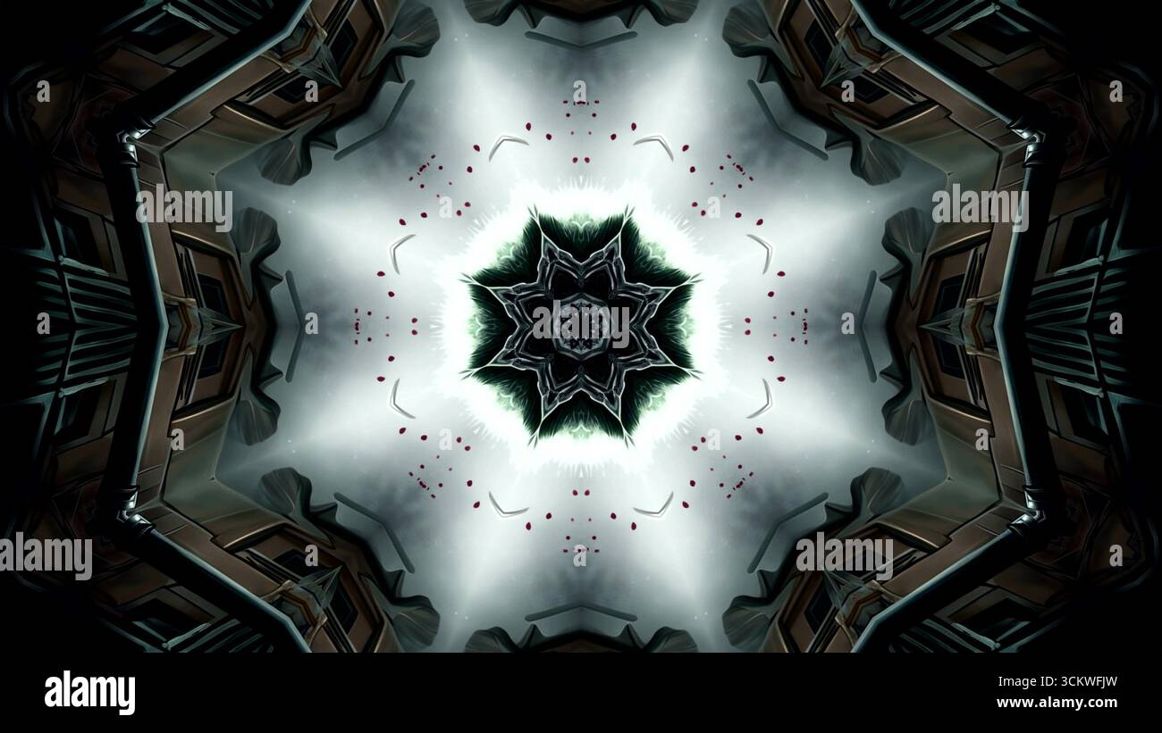 A complex geometric pattern showcases a blend of dark and light ...