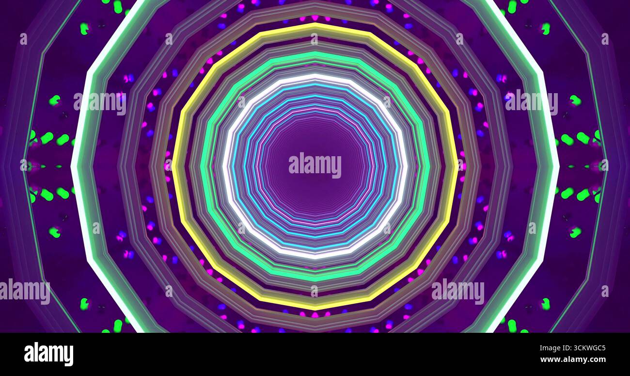 A vibrant geometric pattern showcases concentric circles in shades of ...