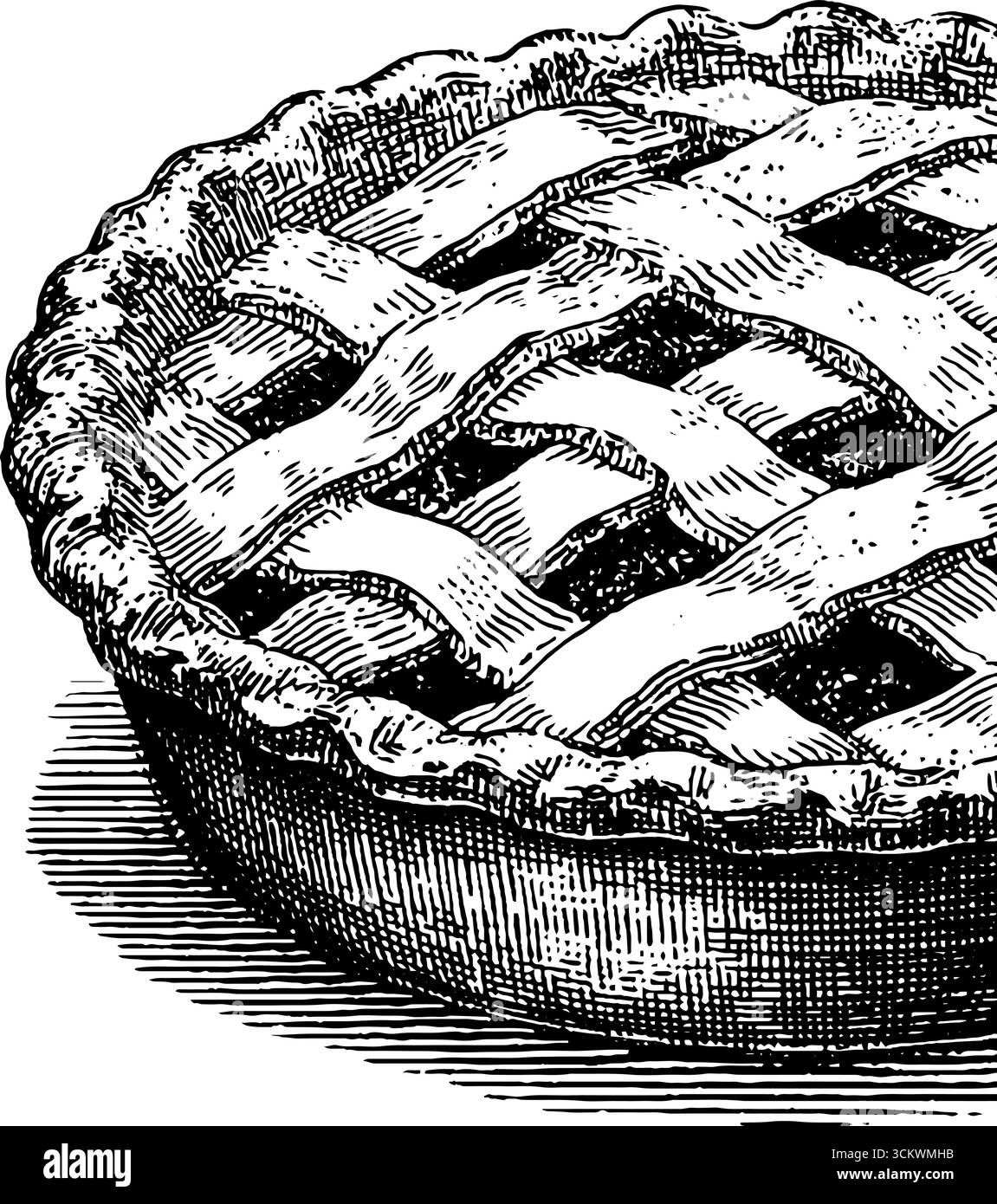 Vintage engraving style lattice crust pie design Stock Vector Image ...