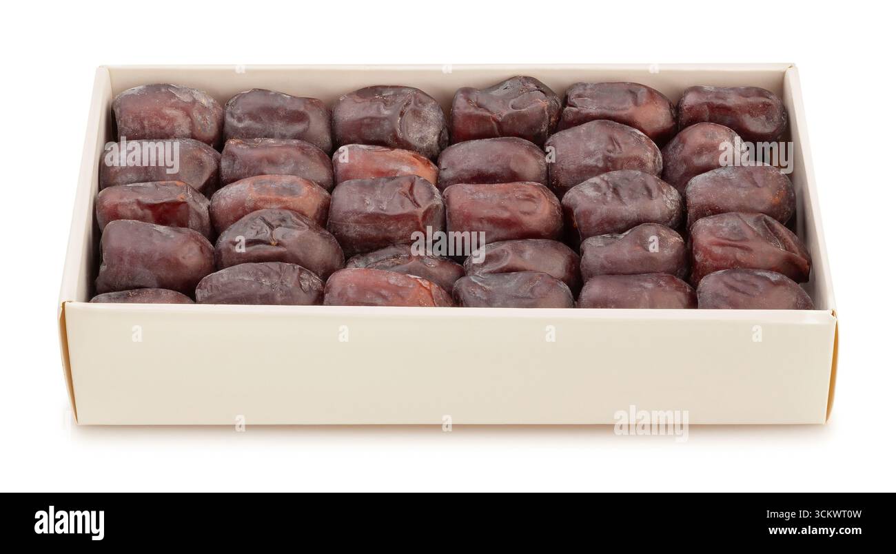 dates fruit path isolated on white Stock Photo