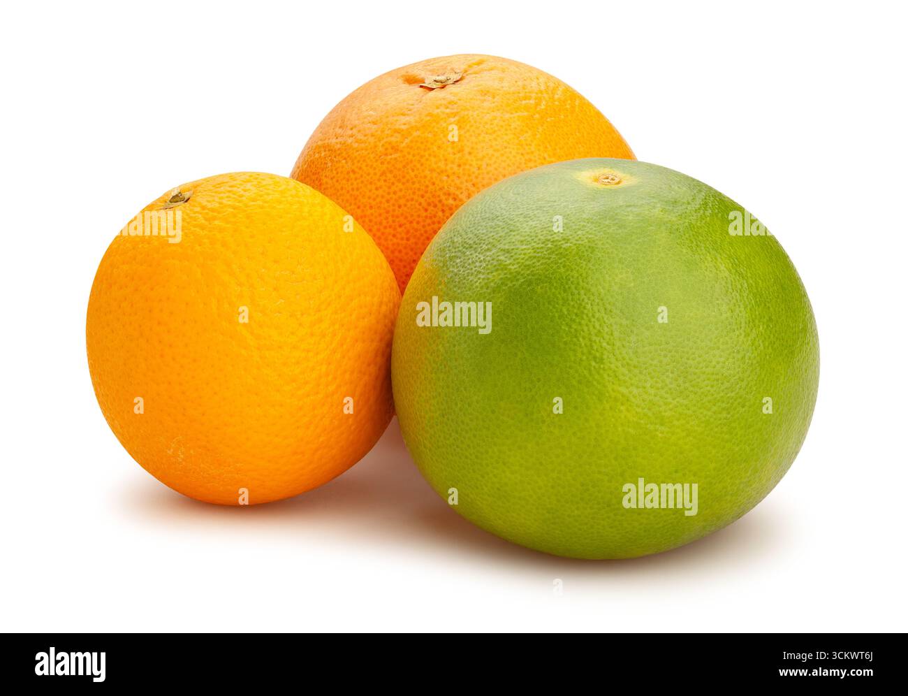 citrus fruit mix path isolated on white Stock Photo