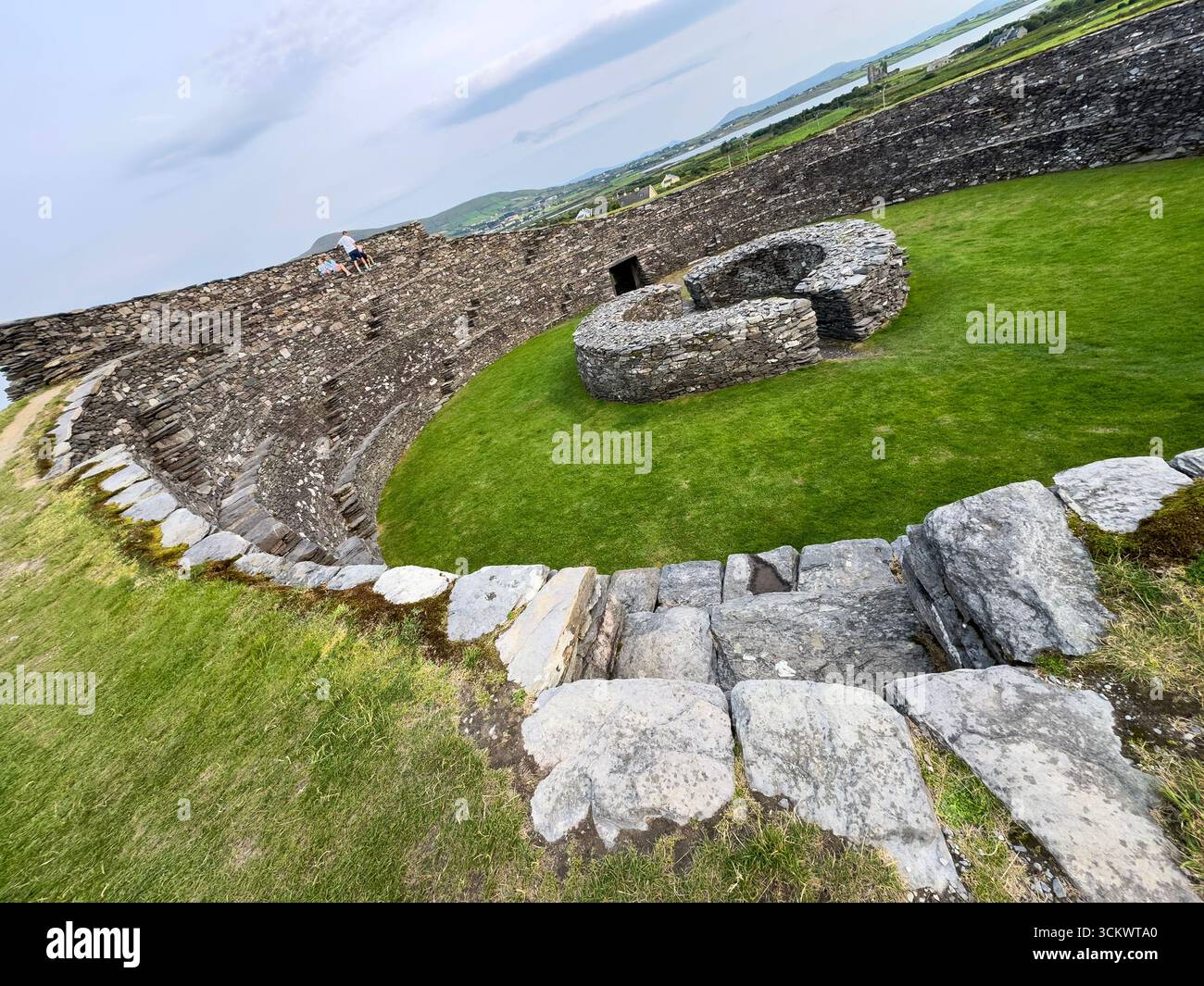 Cahergal Stone Fort (An Chathair Gheal, “the bright stone fort”) ,  Ballycarbery East, near Cahersiveen, County Kerry, Ireland. - Smartphone Captured Stock Image