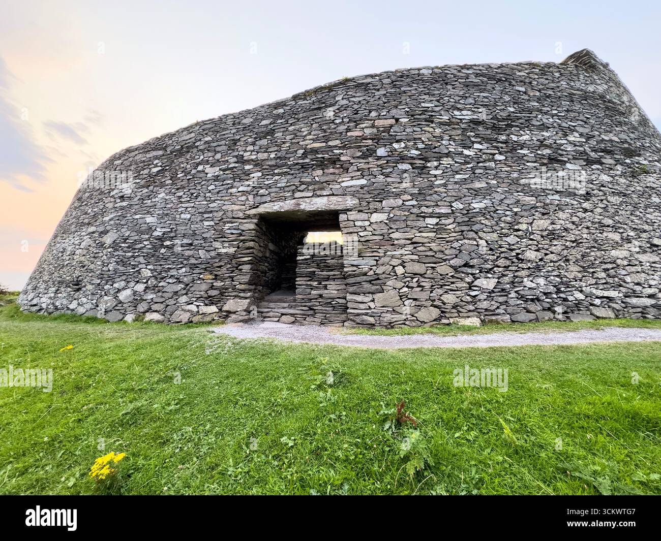 Entrance to Cahergal Stone Fort (An Chathair Gheal, “the bright stone fort”) ,  Ballycarbery East, near Cahersiveen, County Kerry, Ireland. - Smartphone Captured Stock Image