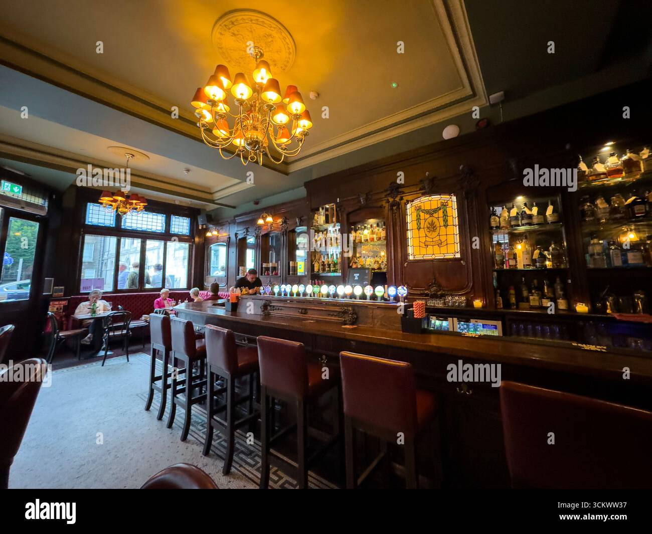 Nearly empty pub , The Oak, Parliament St, Temple Bar,  Dublin, Ireland - Smartphone Captured Stock Image