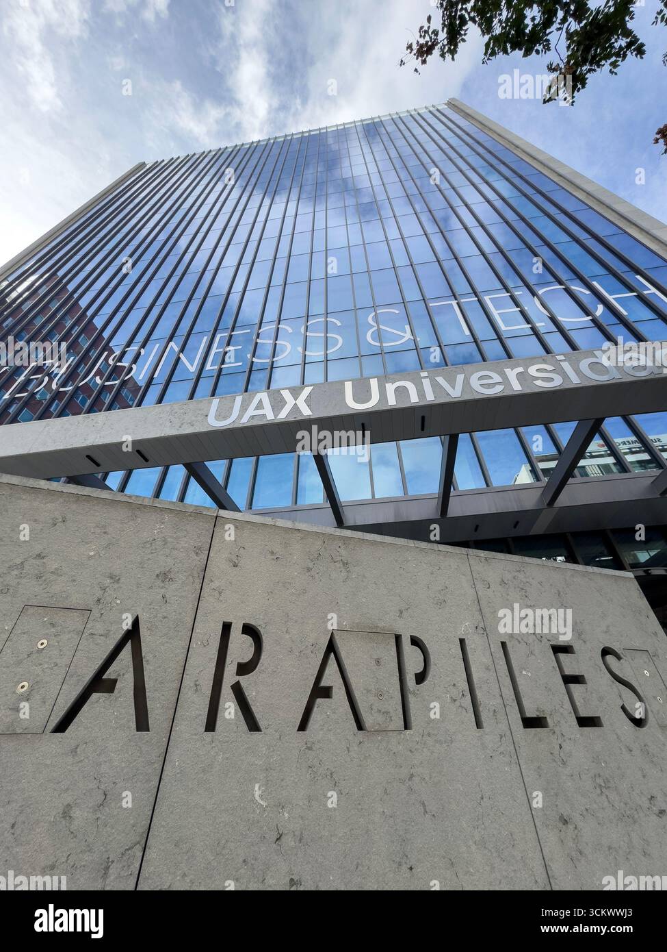 campus UAX Business & Tech, Chamberi, Madrid, Spain - Smartphone Captured Stock Image