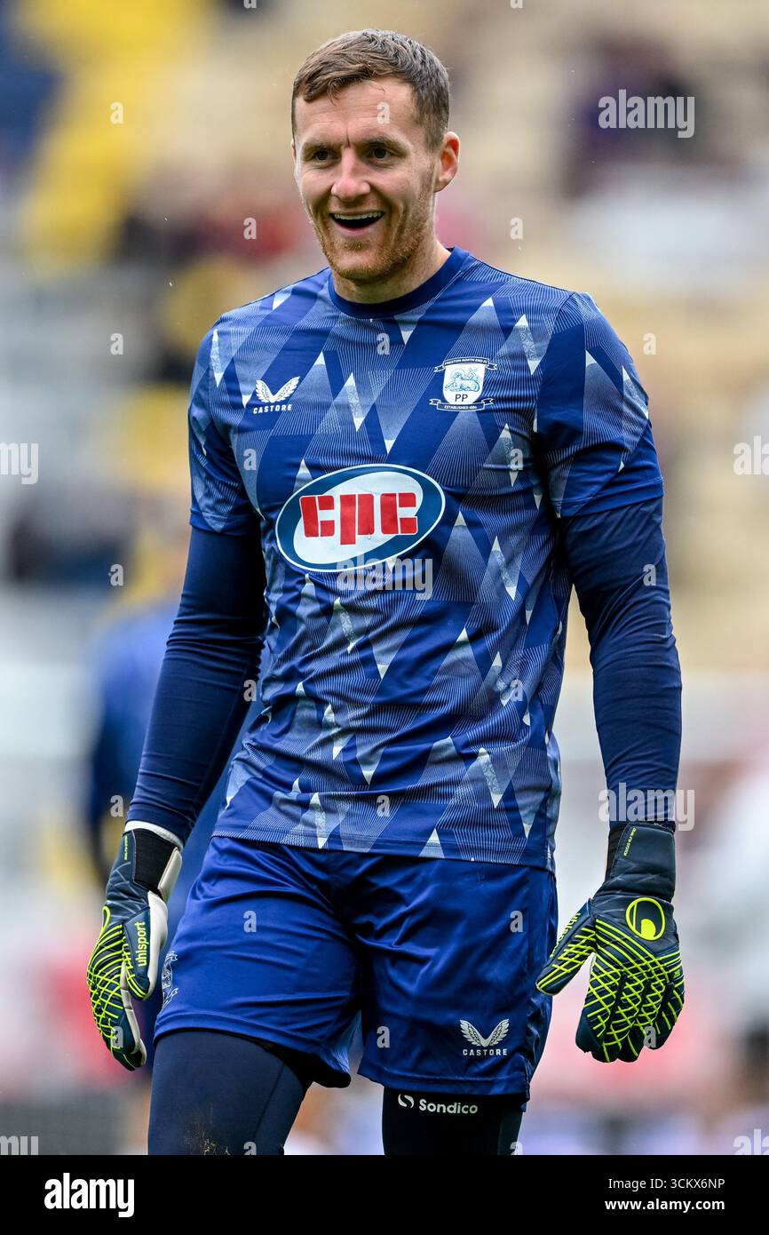 Jack Walton of Preston North End during the Sky Bet Championship match Preston North End vs Middlesbrough at Deepdale, Preston, United Kingdom, 13th September 2025  (Photo by Adam Gee/News Images) Stock Photo