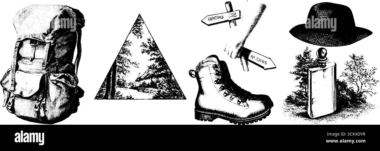 Hiking adventure essentials: backpack, boots, and gear for outdoor ...