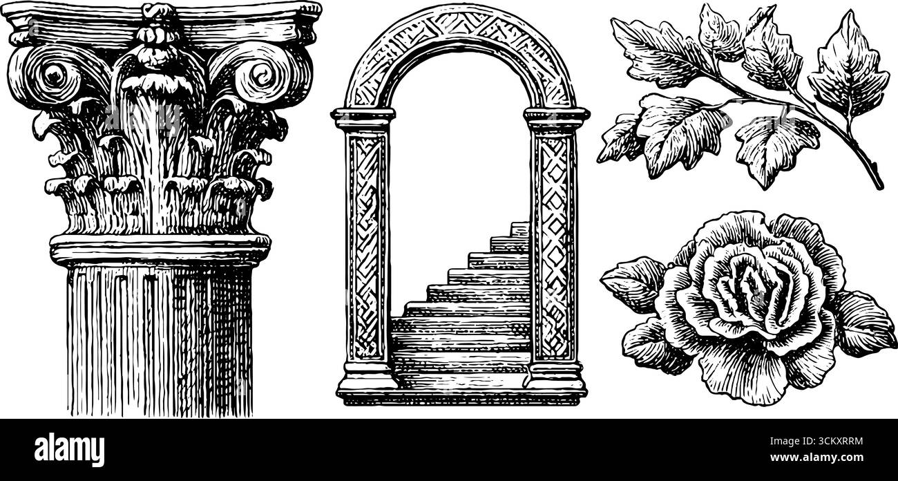 Ornate architectural niche Stock Vector Images - Alamy