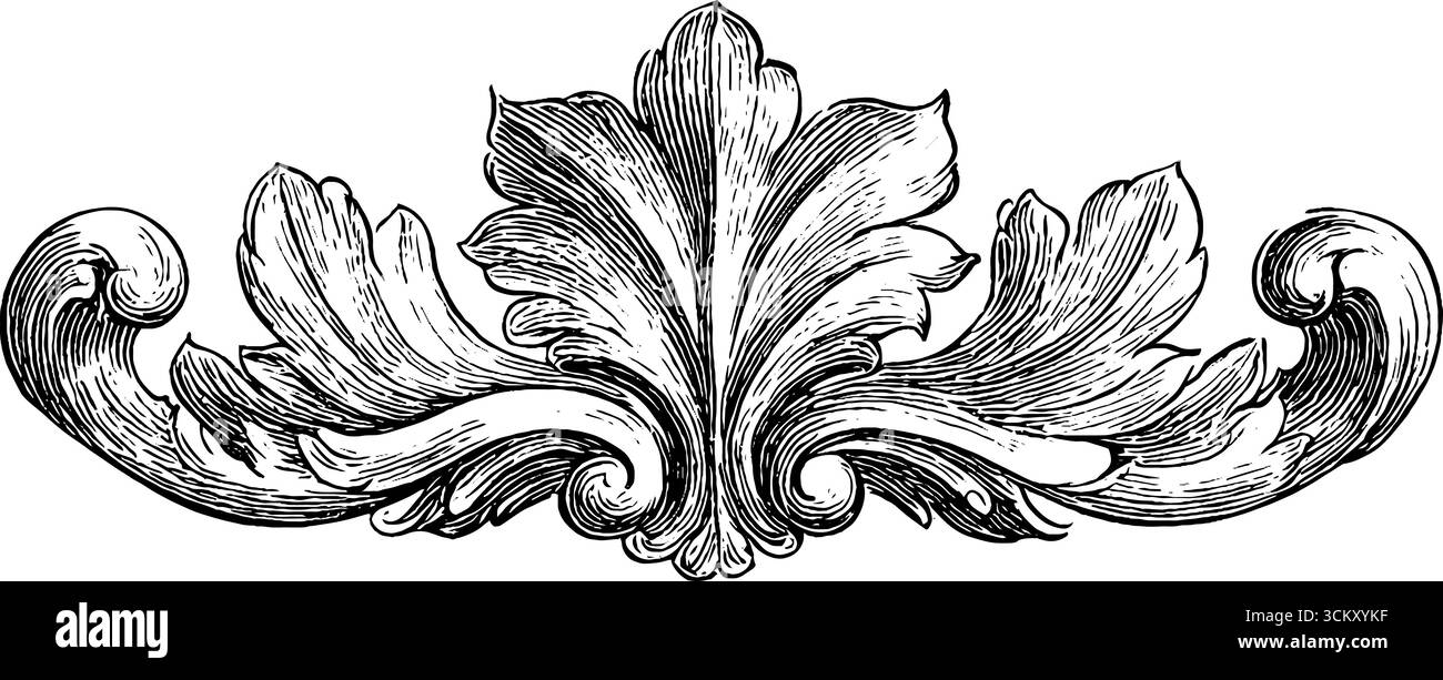Elegant linear damask and wave band fragment design for decorative ...