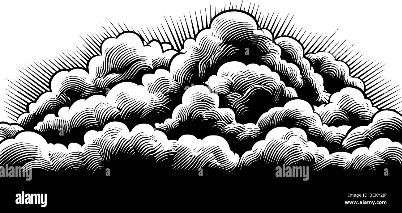 Billowing cumulus cloud mass Stock Vector Images - Alamy